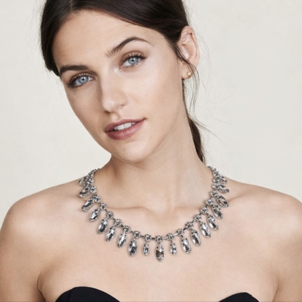 Kenneth Jay Lane Necklace Chocker Crystal Marquise Prom Bridal Bling